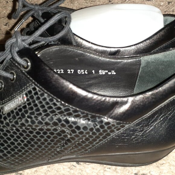 MEPHISTO Air-Jet-Black Leather/Snake Pattern-Lace-Up Sneakers-Sz 9.5-Excellent - Picture 3 of 9